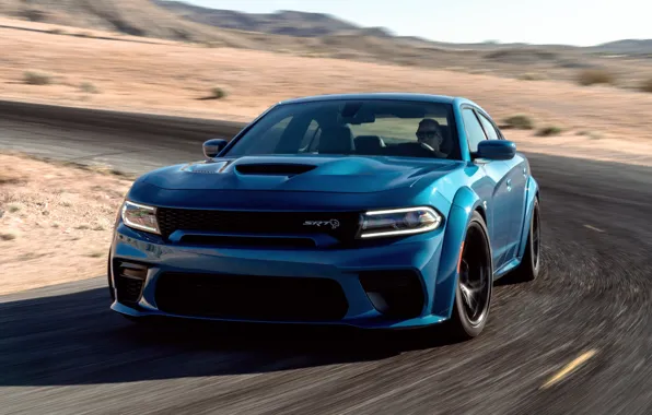 Дорога, Асфальт, Капот, Dodge, Charger, Hellcat, SRT, 2020