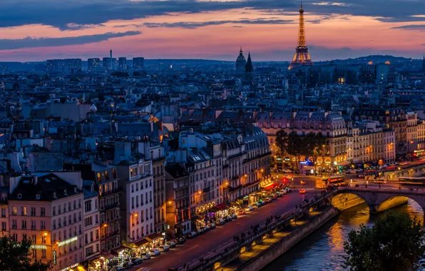 Картинка ночь, фото, Франция, Париж