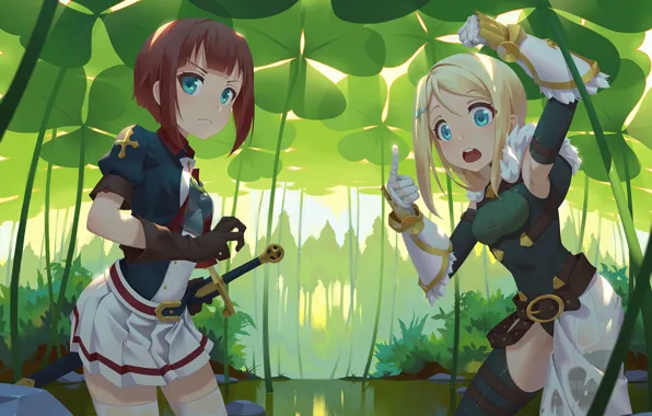 Картинка девушка, оружие, меч, anime, art, regition