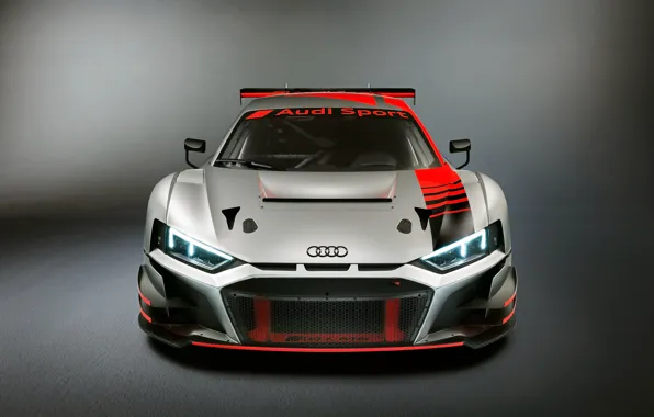 Гоночное авто, Audi R8, вид спереди, LMS, 2019
