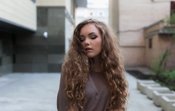 Портрет, макияж, прическа, шатенка, красотка, боке, Андрей Токарев, София Калинина