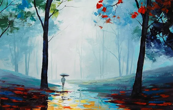 Картинка АРТ, РИСУНОК, ARTSAUS, WET AUTUMN DAY