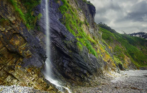 Картинка природа, гора, водопад