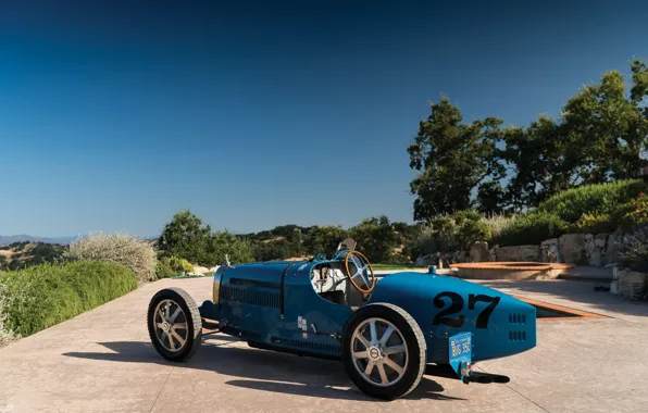 Картинка Blue, Vintage, 1927, Bugatti Type 35C