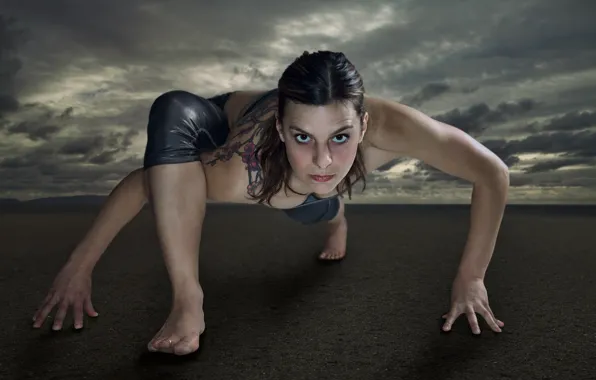Картинка девушка, тренировка, Crawl Yoga