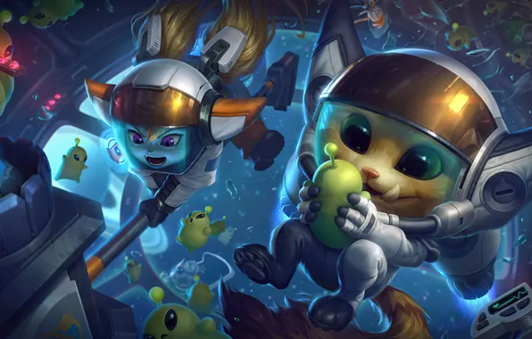 Звери, невесомость, League Of Legends, Gnar, Poppy