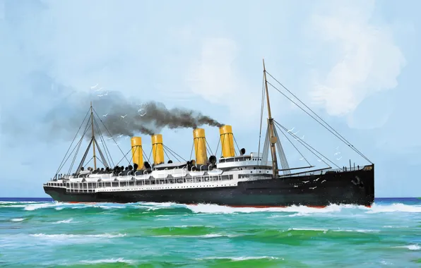 Волны, корабль, deutschland, Transatlantic Ships