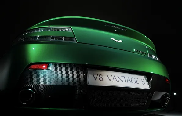 Зелень, Aston Martin, астон мартин, карбон, задница, Vantage S Roadster