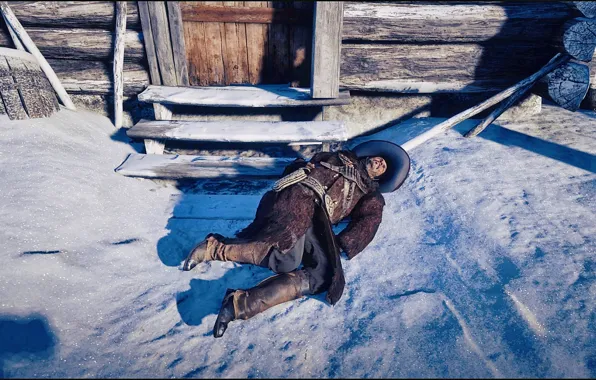 HDR, Winter, Snow, Game, UHD, Bandit, Hats, Red Dead Redemption 2