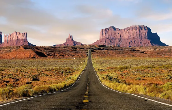 Картинка usa, arizona, monument valley, Road to the Desert