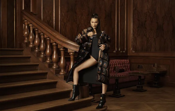 Взгляд, девушка, модель, шатенка, красивая, Белла Хадид, Bella Hadid