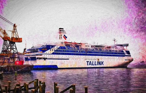 Море, корабль, паром, Tallink
