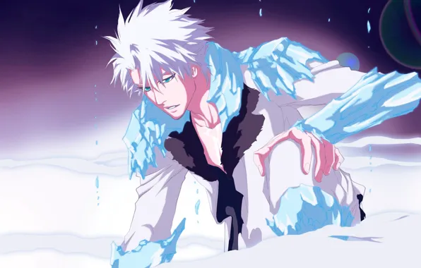 Лёд, вечер, парень, Bleach, Блич