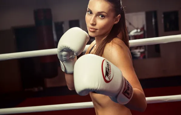 Девушка, спорт, бокс