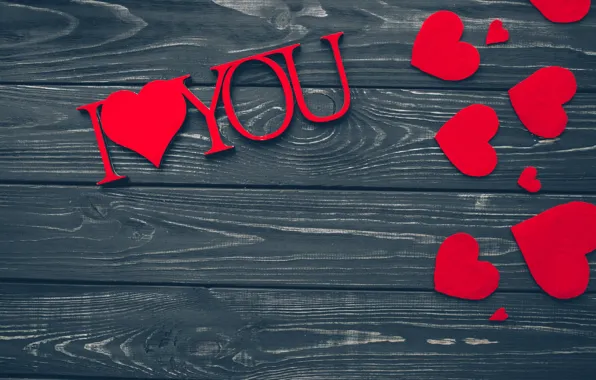 Любовь, сердце, red, love, wood, romantic, hearts, valentine's day