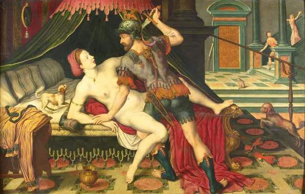 Масло, картина, мифология, 1575, Тарквиний и Лукреция