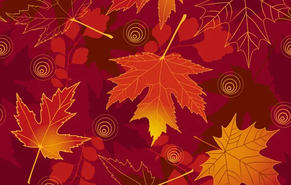 Листья, фон, autumn, leaves, осенние, fall, maple