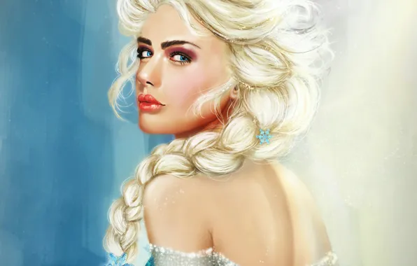 Картинка девушка, art, frozen, Elsa