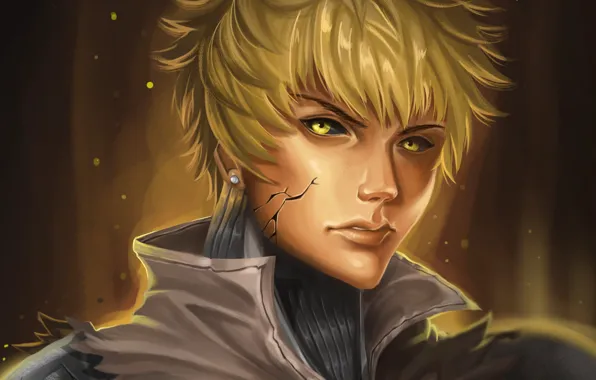 Арт, киборг, One Punch Man, ванпачмен, Генос