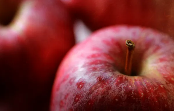 Макро, яблоки, урожай, фрукт