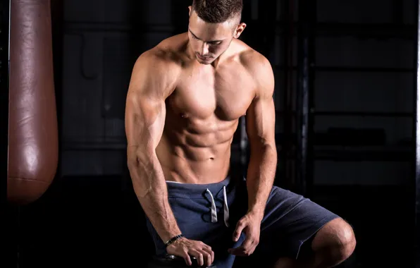 Поза, фигура, груша, muscle, мышцы, muscles, пресс, атлет