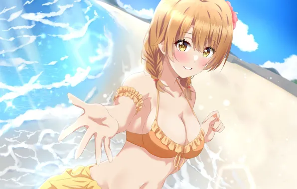 Море, лето, девушка, Isshiki Iroha, Yahari Ore no Seishun Love Comedy wa Machigatteiru, by Lieass