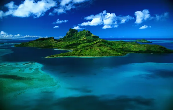 Картинка море, остров, Бора-Бора, французская полинезия