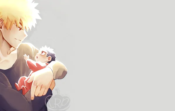 Нежность, малыш, ребёнок, My Hero Academia, Boku No Hero Academia, Моя Геройская Академия, Бакуго Катсуки