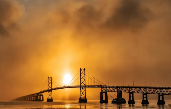 Картинка мост, утро, Orlean's bridge