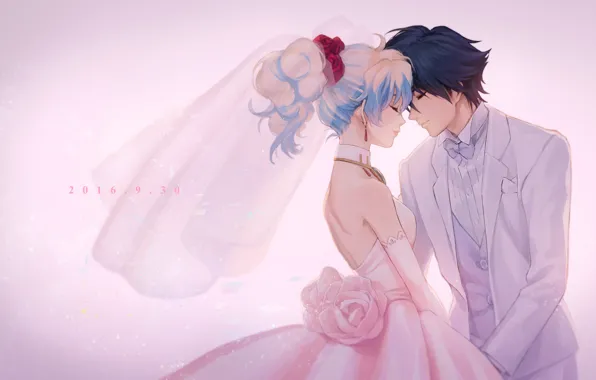 Девушка, романтика, аниме, арт, парень, двое, фрт, Tengen Toppa Gurren-Lagann