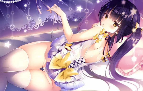 Girl, sexy, ass, pantsu, panties, thighhighs, long hair, legs