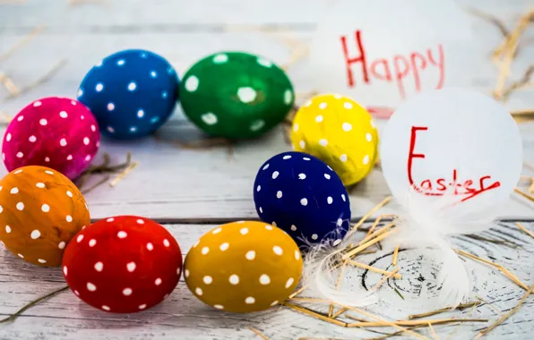Colorful, Пасха, happy, spring, Easter, eggs, holiday, яйца крашеные