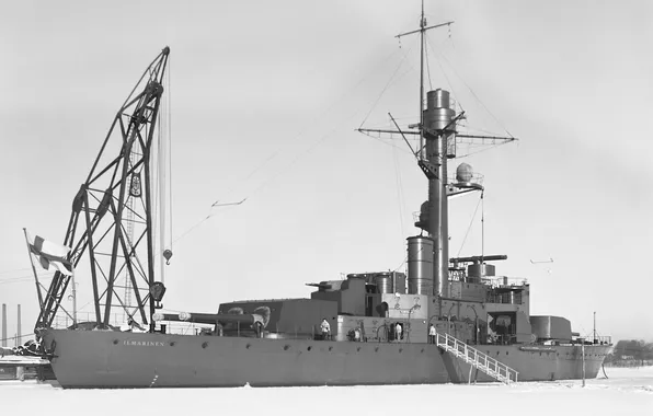 Зима, Финляндия, броненосец, Ilmarinen