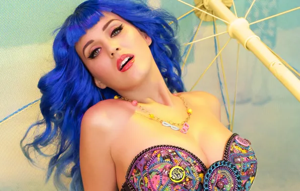 Картинка Кэти Перри, Katy Perry, синие волосы