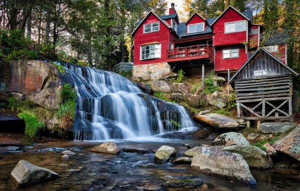 Картинка водопад, США, Северная Каролина, Living Waters