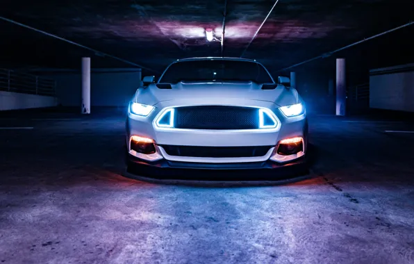 Картинка mustang, light, white, ford