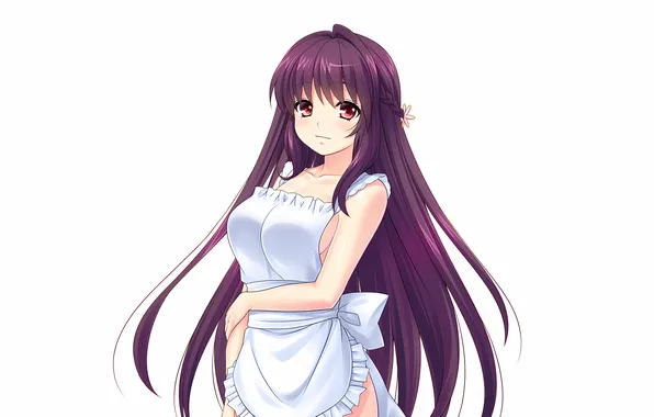 Girl, sexy, long hair, boobs, anime, beautiful, red eyes, pretty