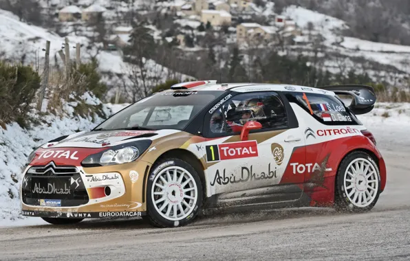 Зима, Колеса, Citroen, DS3, WRC, Rally, Вид сбоку, D. Elena
