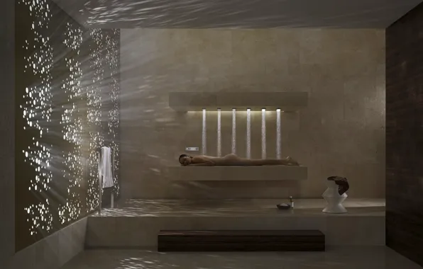 Bath, nude, horizontal