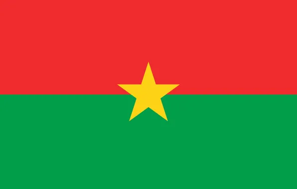 Green, red, star, yellow, flag, Burkina Faso
