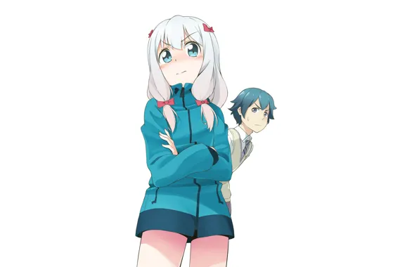 Девушка, аниме, арт, парень, двое, EroManga-Sensei