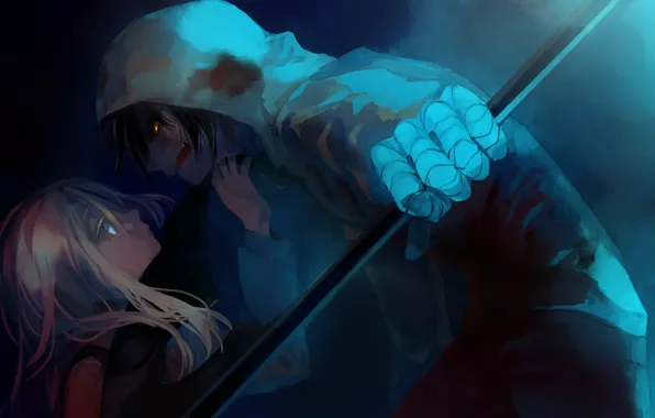 Злость, девочка, коса, парень, rachel gardner, isaac foster, satsuriku no tenshi