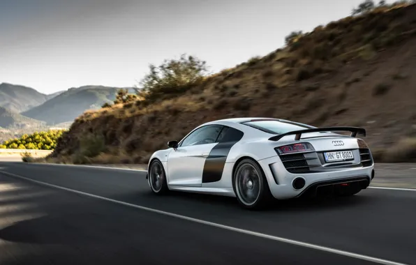 Картинка Audi, white, speed, drive, R8, Audi R8 GT Coupe