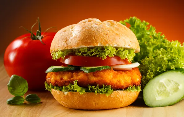Картинка огурец, помидор, гамбургер, Fast food