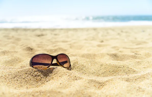 Песок, море, пляж, лето, отдых, очки, summer, beach