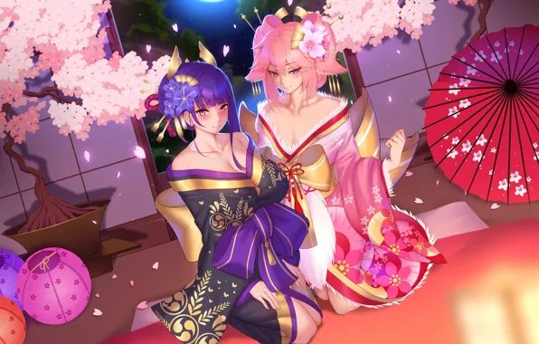 Genshin impact, raiden shogun, yae miko genshin impact