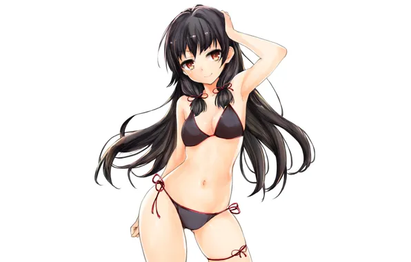 Girl, sexy, long hair, boobs, anime, beautiful, pretty, brunette