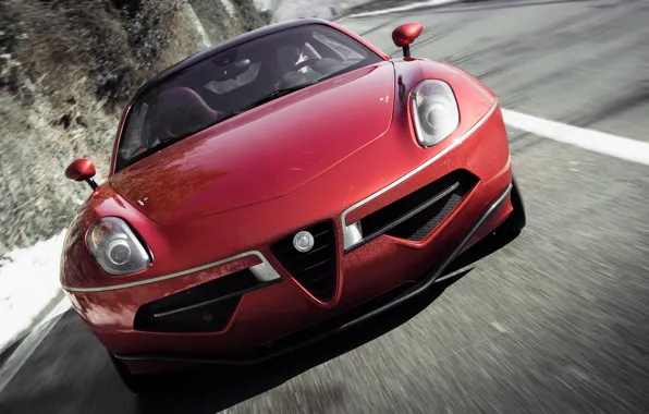 Картинка машина, фары, Alfa Romeo, передок, Touring, Disco Volante