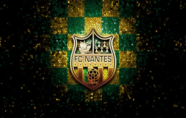 Wallpaper, sport, logo, football, glitter, Ligue 1, checkered, Nantes