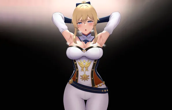 Girl, sexy, cleavage, blouse, legs, boobs, anime, beautiful